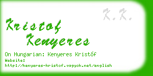 kristof kenyeres business card