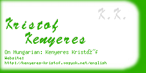 kristof kenyeres business card